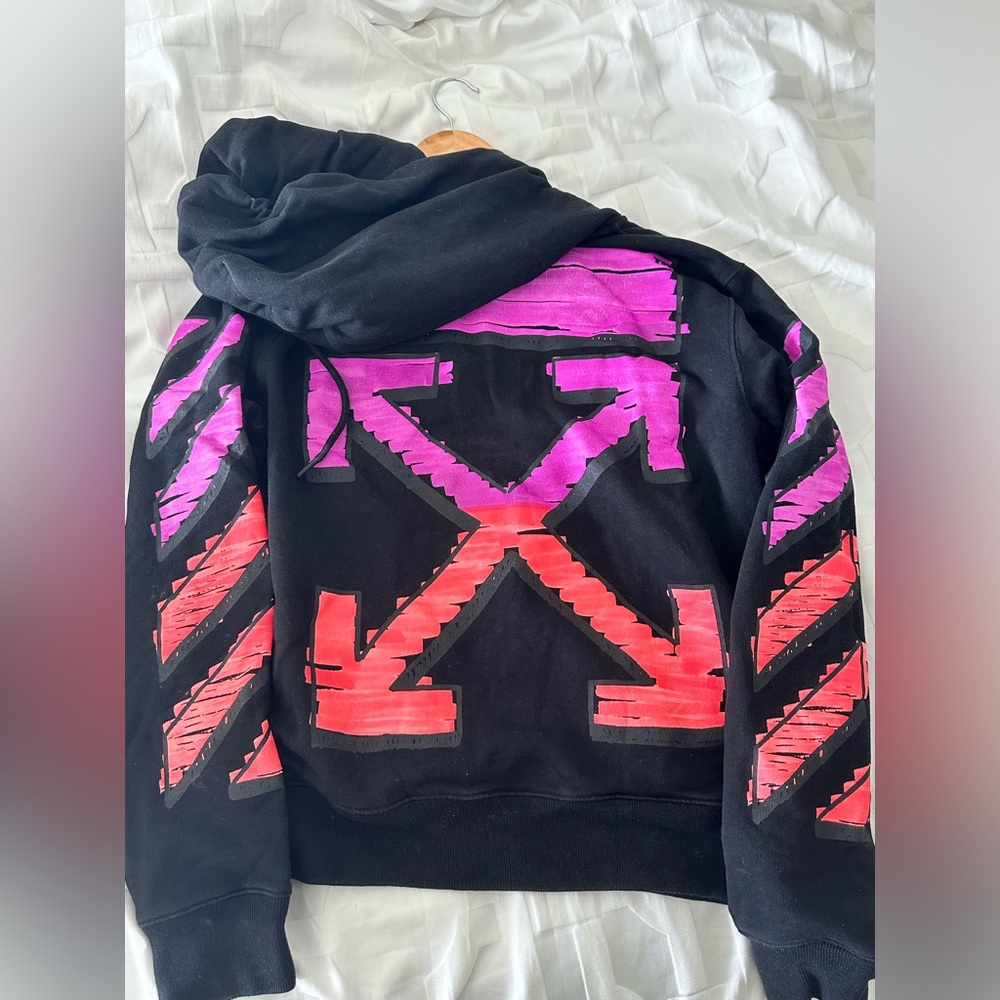 AUTHENTIC MEN’S OFF-WHITE ZIP UP SWEATSHIRT SIZE M